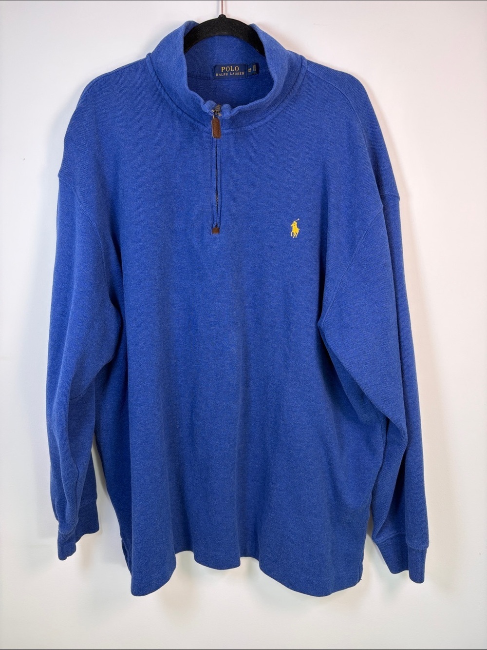 Polo Ralph Lauren Royal Blue 1/4 Zip Pullover with Yellow Pony-2XB Cotton